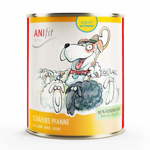 Hond Natvoer Schäfers Pfanne 810g 6 Stuk -1- Anifit