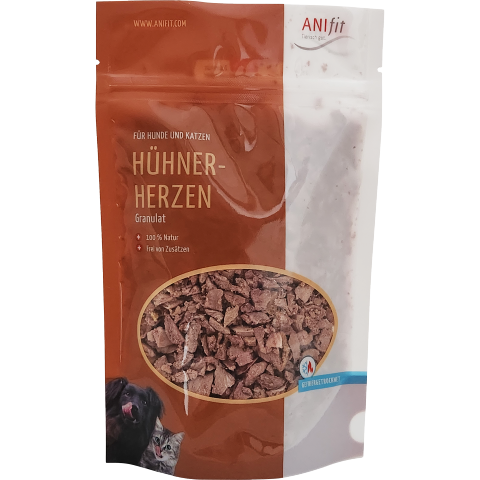 Hond Kat Snacks Voedingssupplementen Kippenhart granulaat 50g 1 Stuk -1- Anifit